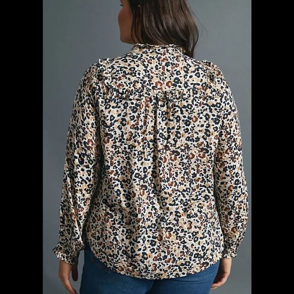 Maeve Katia ruffled leopard print button down - Picture 4 of 12